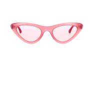 Rosa Cat-Eye Solbriller med Pink Flash Linser