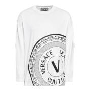 Herre Hvid XL Langærmet T-shirt med Kontrastprint