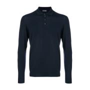 Blå Merino Polo Shirt