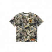 Camouflage T-shirt - Grøn/Hvid Bomuld