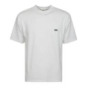 Sjov Hvid Bomuld T-Shirt med Broderet Logo