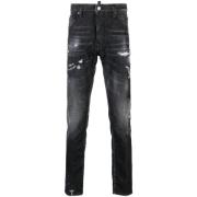 Sorte Jeans med 3,5 cm Hæl