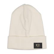 Beige Hat med Logo Plaque