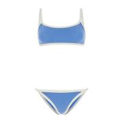 To-farvet crepe bikini