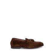 Brun Ruskind Frynse Loafers