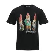 Grafisk Print Gnome Trio T-Shirt