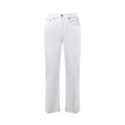 Højtaljede hvide jeans