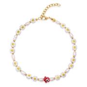 Women's Flower Power Choker with Red Detail