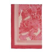 Silketørklæde med blomsterprint