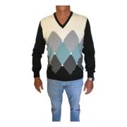 Kontrast Diamant V-Hals Sweaters