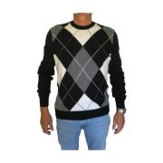 Kontrast Diamant Crewneck Sweaters