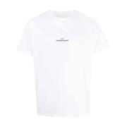 Hvid Bomuld T-shirt med Omvendt Logo