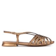 Bronze Flettet Læder Sandal