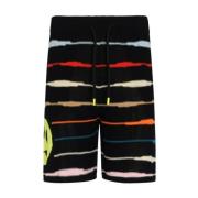 Multifarvet Stribet Bermuda Shorts