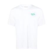Hvid Bomuld T-Shirt med Frontlogo