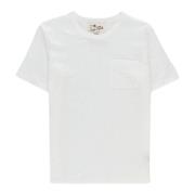Børns Hvid T-shirt med Logo Broderi