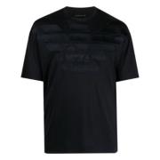 Blå Navy Kortærmet T-shirt med Broderet Ørne Logo