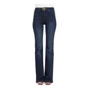 Flare-Fit Denim Jeans med Love Birds Diamond Cut Spænde