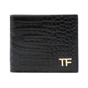 Sort krokodilleprint tegnebog med TF-logo