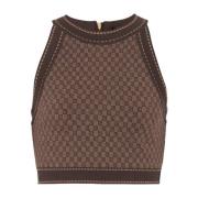 Mini monogram jacquard top