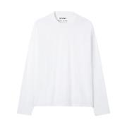 Hvid langærmet t-shirt i boxy fit