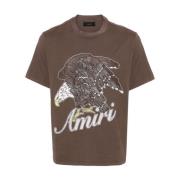 Brun Bomuld Jersey T-shirt med Amiri Eagle Logo