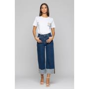 Glamourøse Denim Culottes med Rhinestone Appliqué