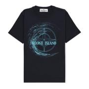 Blå Logo Print T-shirt til Drenge