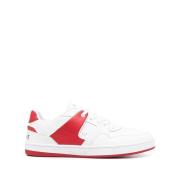 Hvide Læder Sneakers med Røde Accenter