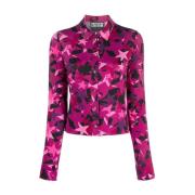Fuchsia Mønstret Skjorte til Kvinder