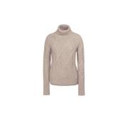 Mønstret Cashmere Turtleneck Sweater