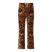Leopard Print Fløjl Bukser