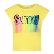 Gul Sunny T-shirt med frynser