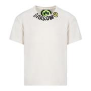 Ivory Bomuld T-shirt med Logo Patch