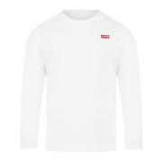 Hvid Langærmet T-shirt med Logo