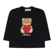 Sort langærmet T-shirt med Teddy Bear logo