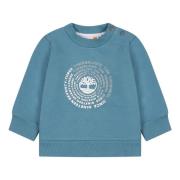 Lysblå Bomuldsfleece Sweatshirt med Logo