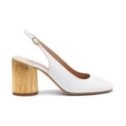 Elegant hvid læder slingback