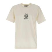 Herre Hvid Bomuld T-Shirt med Sort Logo