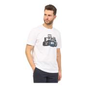 Hvid Crew Neck T-Shirt med Frontprint