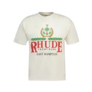 Hvid East Hampton Crest T-Shirt - Bomuld