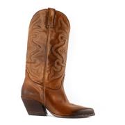Vintage Brune Læder Texan Støvler