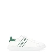 Hvid og Grøn Læder Sneaker H365