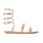 Platin Læder Ofis Spiral Sandal
