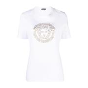 Hvide T-shirts og Polos med Foliepræget Medusa