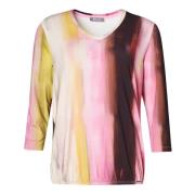 Keli V-Hals Vandfarve Print T-Shirt