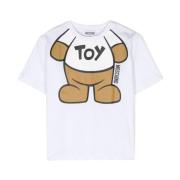 Teddy Bear Print Børn T-shirt Hvid