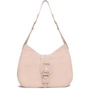 Beige Hobo Taske med Ægte Læder