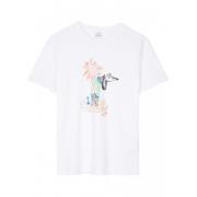 Bomuld Beach Dog Print T-shirt