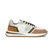Hvid/Grøn Denim Sneakers